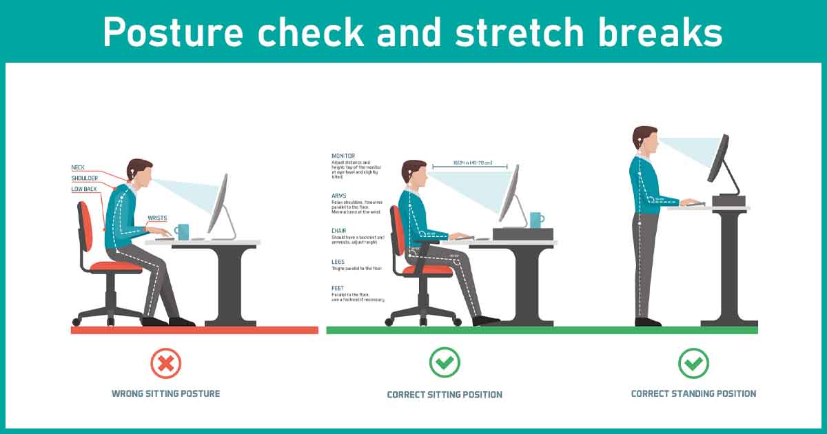 posture check and stretch break